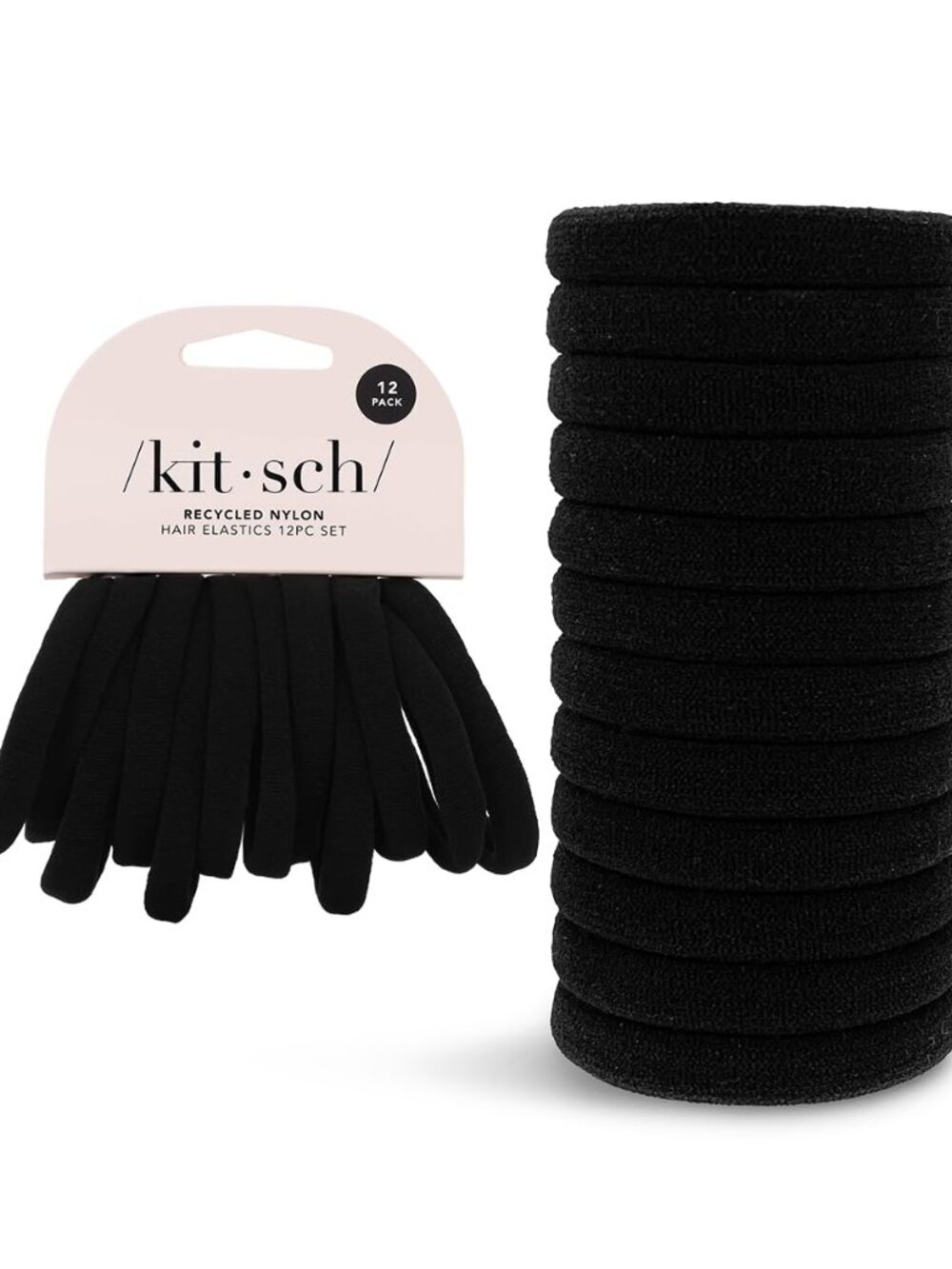 Nylon Hair Ties No Damage - Stretchable Hair Bands for Strong All-Day Hold, Pony